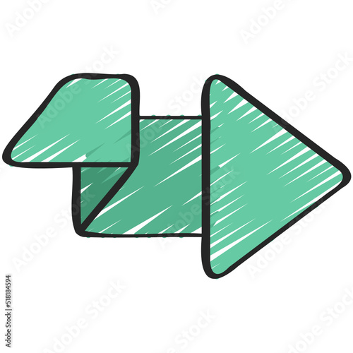 Folded Banner Arrow Icon