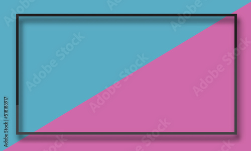 frame Colorful pastels paper art style abstract background design with shadows. Vector