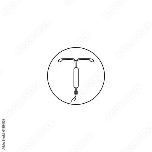 Intrauterine device IUD. Contraception concept. Pregnancy protection. Vector illustration