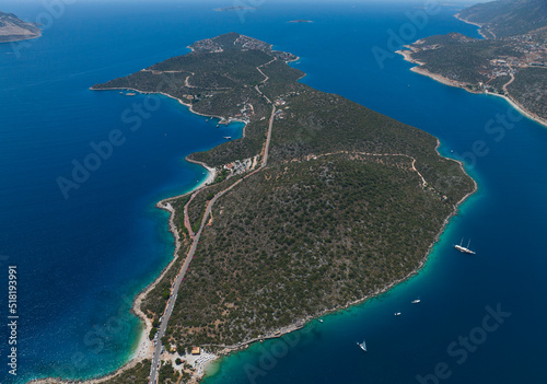 Kaş Marina Drone Photo, Kaş City Mediterranean Region, Antalya Turkey