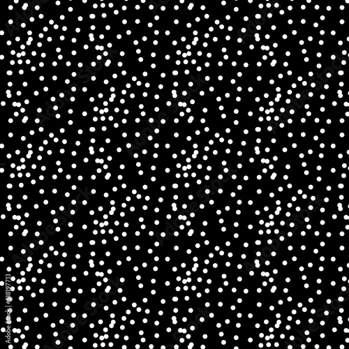 Zen art doodle ornate abstract background. Hand drawn white on black points. Creative zenart monochrome texture. Random repeat chaotic zentangle surface design. Vector eps illustration