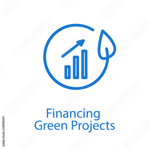Financing Green Projects Icon. The European Green Deal. Vector illustration EPS 10