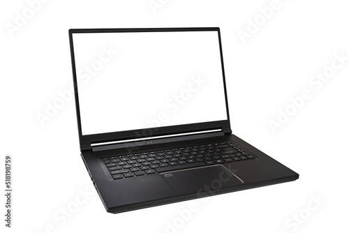 Laptop isolated on white background with clipping paths for laptop and screen.