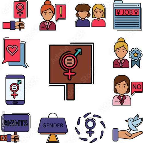 protest, venus, female, femenine icon in a collection with other items