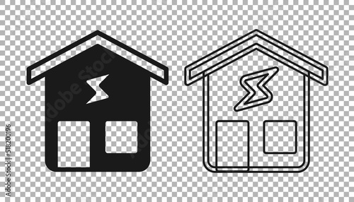 Black Smart home icon isolated on transparent background. Remote control. Vector