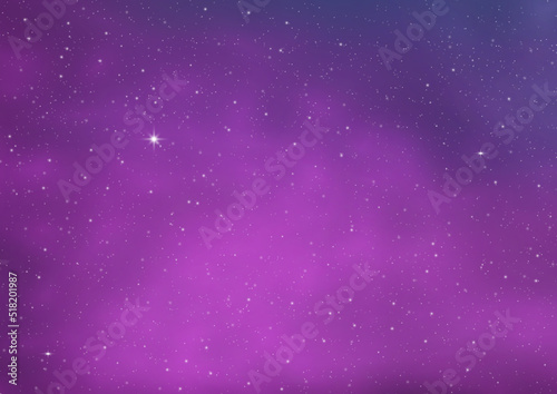 Night blue starry sky, purple galaxy background