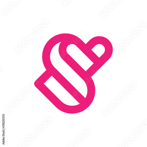 Letter S heart logo design