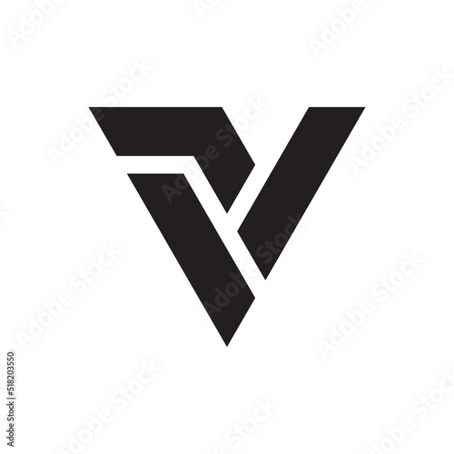 Letter PV RV abstract bold monogram logo