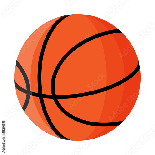 Orange basketball ball with stripes. 3x3 Basketball sport equipment. Summer games.