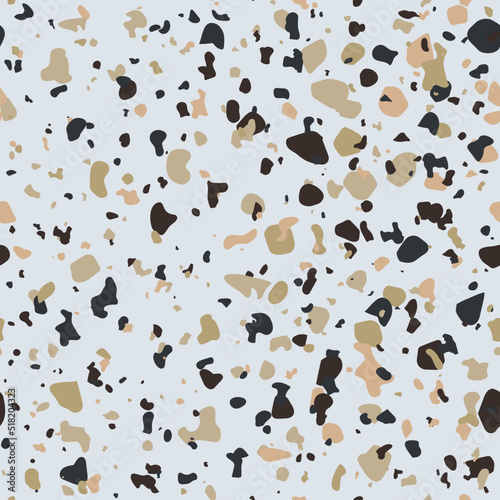 Terrazzo seamless pattern. Vector seamless pattern with pebbles and stone. Pattern ideal for wrapping paper  wallpaper  terrazzo flooring