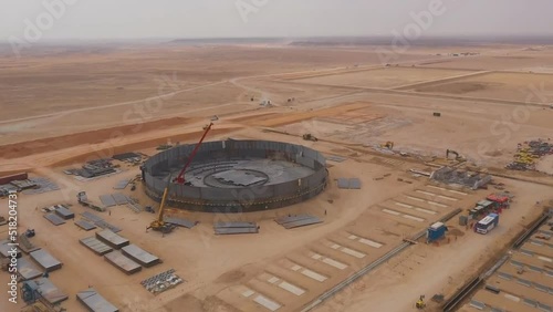 Aerial view of the refinery, a world class project under construction in Dukma, Oman. It is a joint venture between Oman and Kuwait. photo