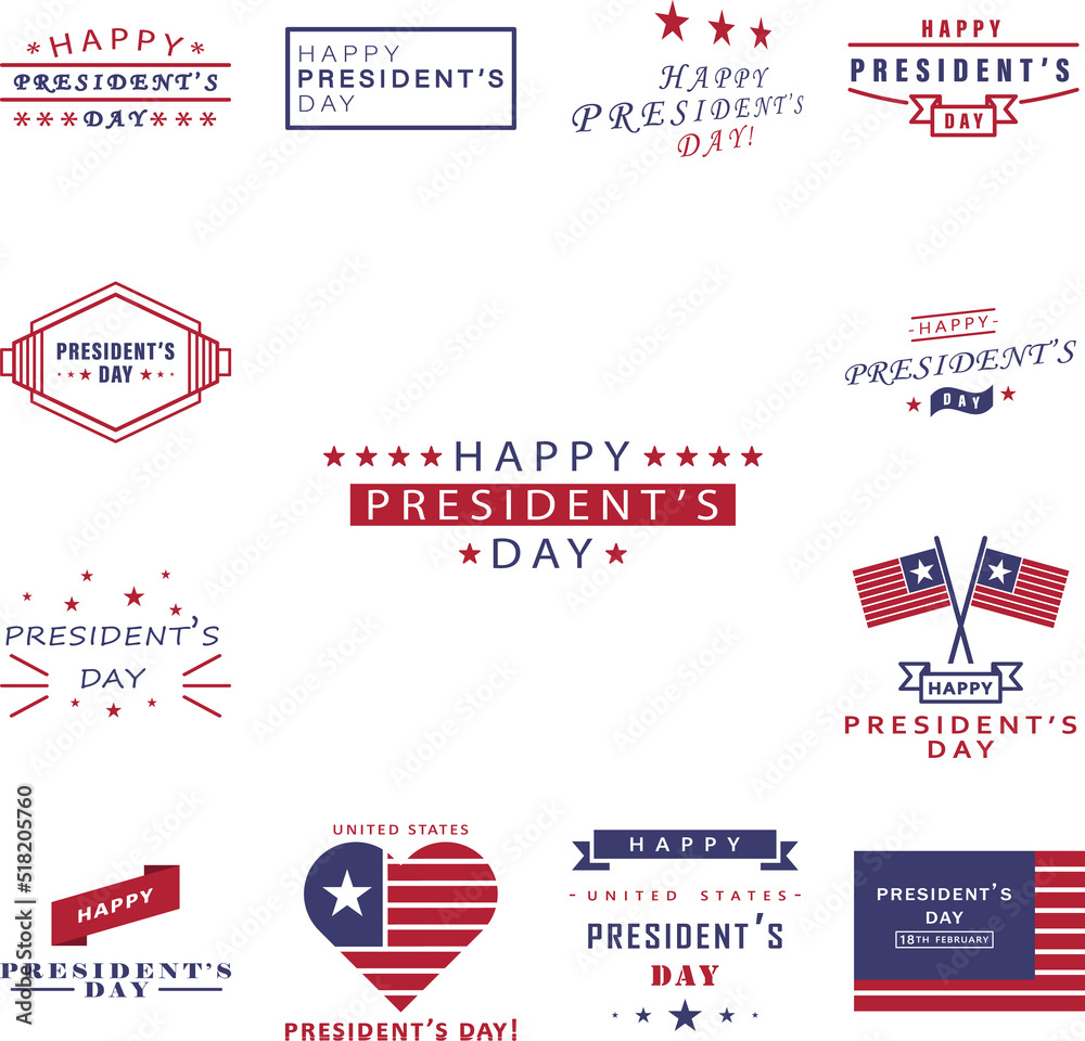 Happy President's day 2 colored icon in a collection with other items Happy President's day 2 colored icon in a collection with other items