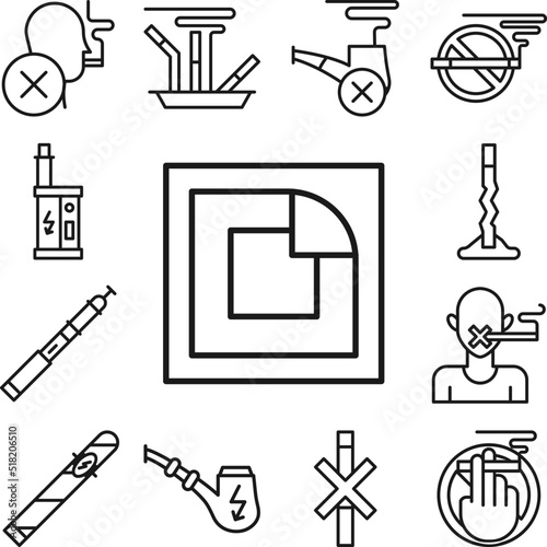 Quit smoking, nicotine patch icon in a collection with other items