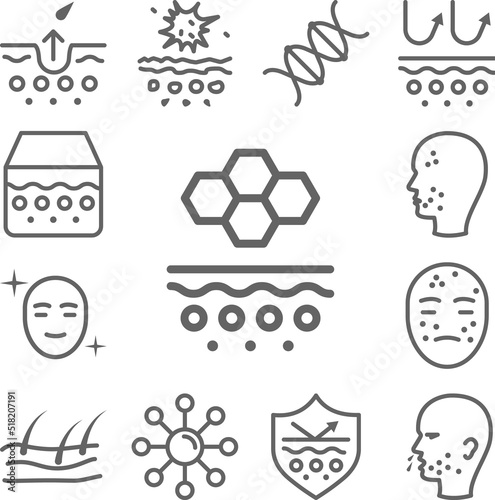 Complexion, skin icon in a collection with other items