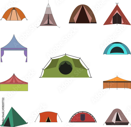 tent color icon in a collection with other items © gunayaliyeva