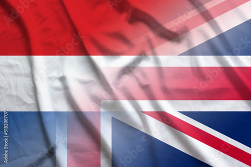 Netherlands and England national flag transborder relations GBR NLD
