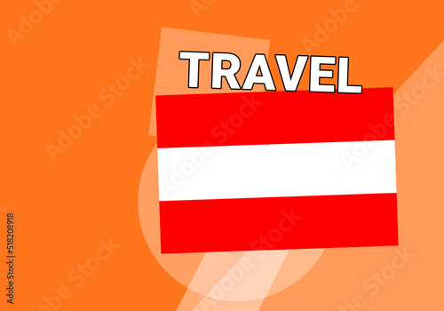 Austria travel. Government flag on colorful.  Vienna  Austria travel concept photo