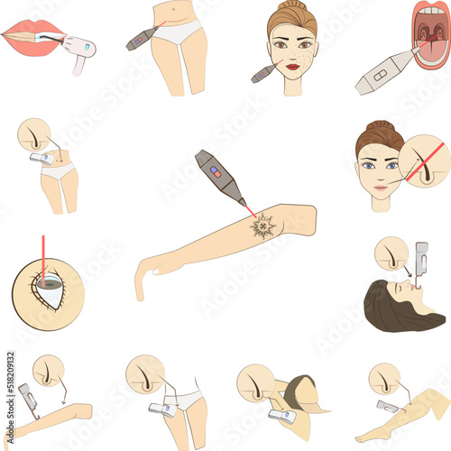 arm, limb tattoo remove laser colored icon in a collection with other items