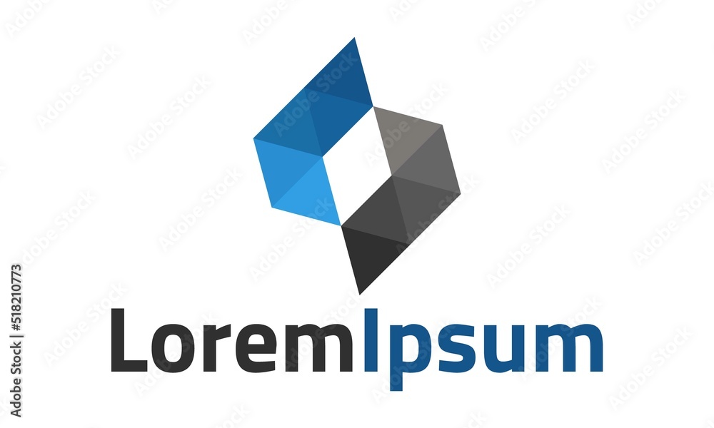 Blue and Black Triangle Abstract Diamond Logo Design Blue and Black Triangle Abstract Diamond Logo Design