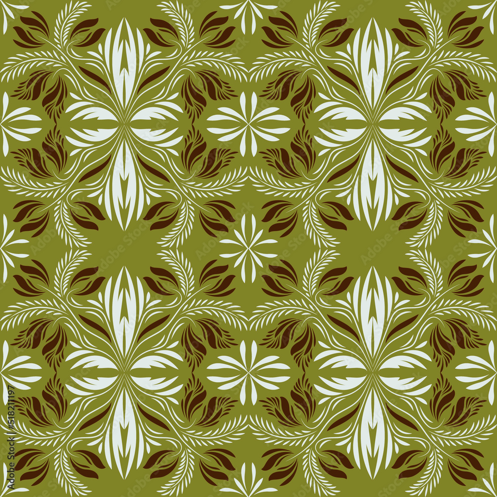 Fototapeta premium Folk flowers print Floral pattern Ethnic art