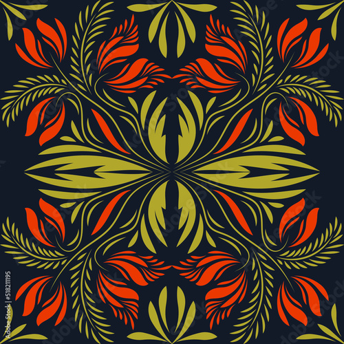Folk flowers print Floral pattern Ethnic art