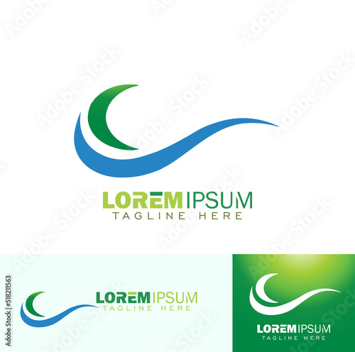 Wave Swoosh Symbol Logo Sign