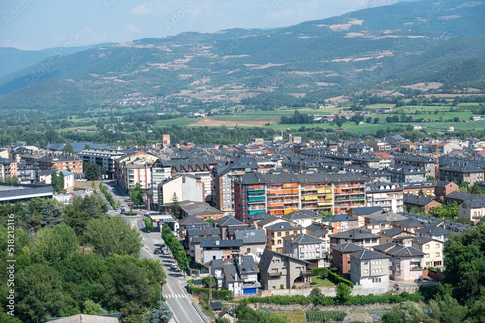 Cityscape of La Seu de Urgell in LLeida, Catalonia
