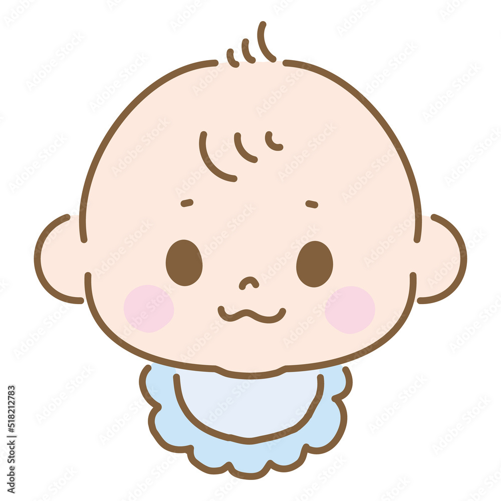 赤ちゃん 新生児の顔 ベクターイラスト 単品 Stock Vector Adobe Stock