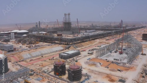 Aerial view of the refinery, a world class project under construction in Dukma, Oman. It is a joint venture between Oman and Kuwait. photo