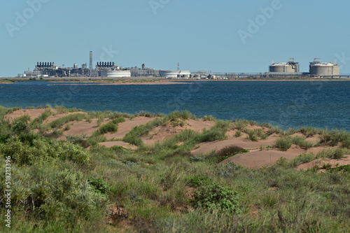 Obraz na płótnie Wheatstone LNG liquefied natural gas plant Onslow Western Australia w salonie