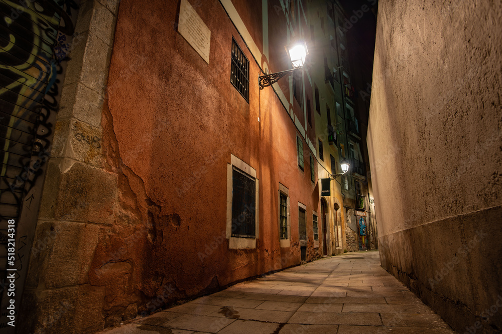 Fototapeta premium narrow street at night