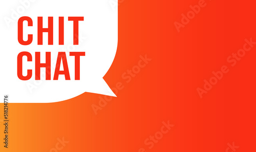 White speech bubble with chit chat with orange grandient background. Vector illustration. photo