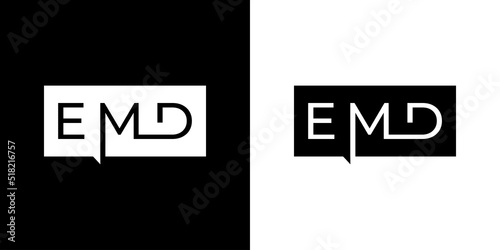 EMD letter logo flat style trendy stylist simple