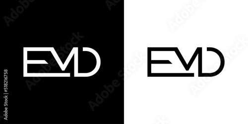 EMD letter logo flat style trendy stylist simple
