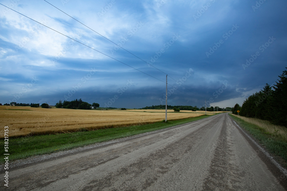 Thunder storm front clouds summer evening