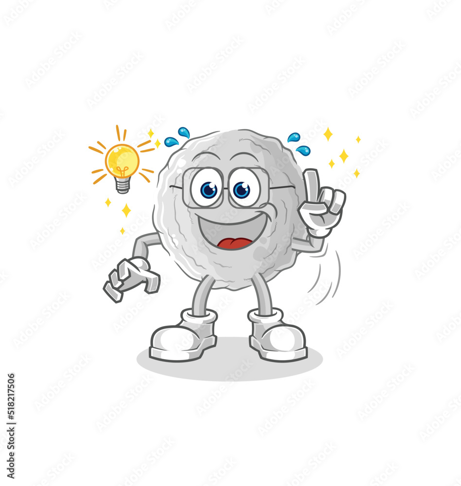 rock got an idea cartoon. mascot vector rock got an idea cartoon. mascot vector