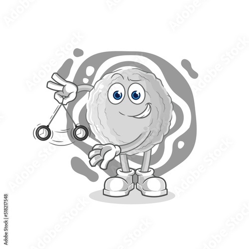 rock hypnotizing cartoon. cartoon mascot vector