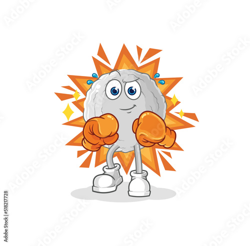 rock boxer character. cartoon mascot vector