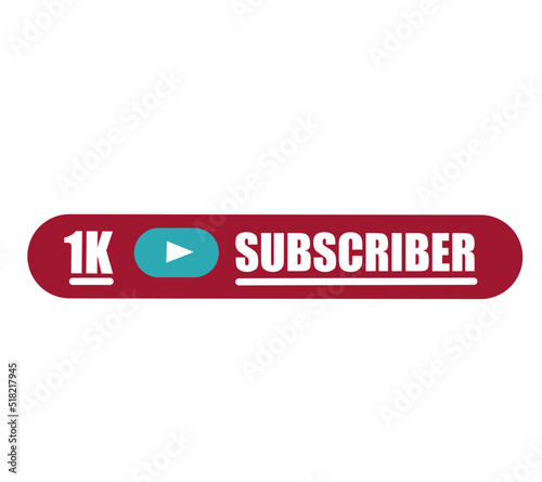 1k subscriber text vector illustration, suitable for social media banner