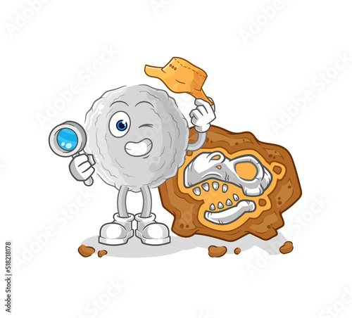 rock archaeologists with fossils mascot. cartoon vector