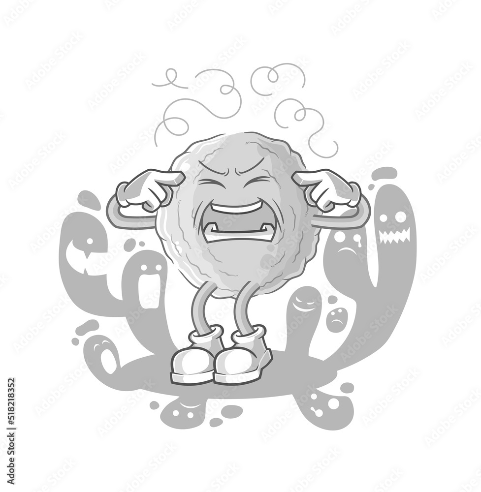 Obraz premium depressed rock character. cartoon vector