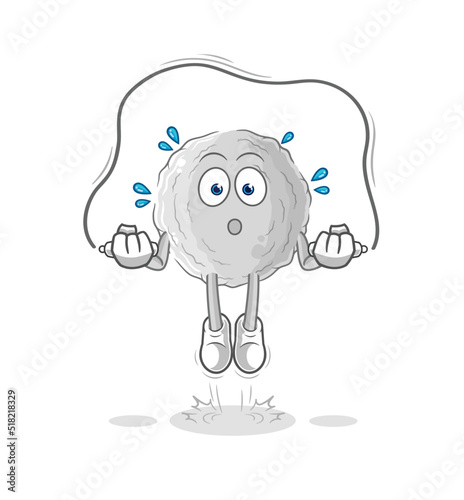 rock jump rope exercise. character vector