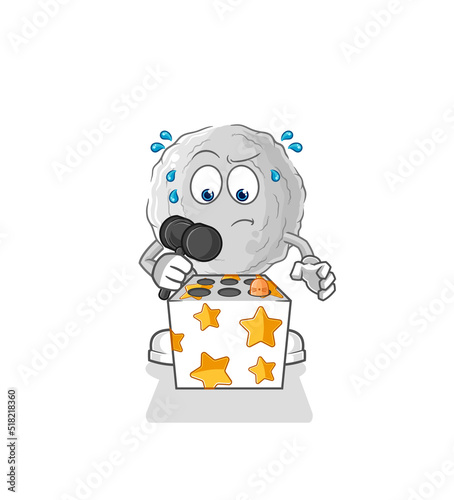 rock play whack a mole mascot. cartoon vector