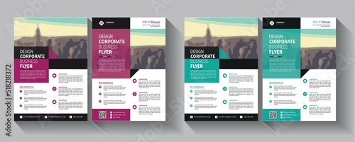 Business abstract vector template. Brochure design, cover modern layout, annual report, poster, flyer in A4 with colorful triangles, geometric shapes for tech, science, market with light background