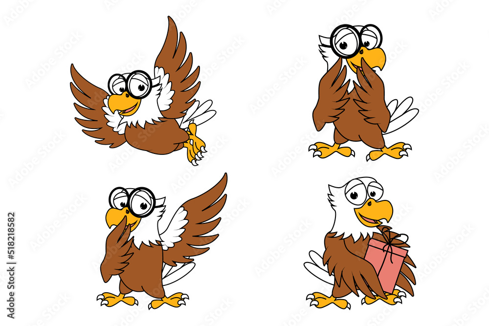 Obraz premium cute eagle animal cartoon graphic