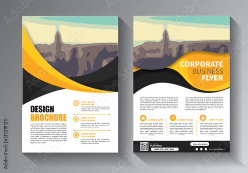 Business abstract vector template. Brochure design, cover modern layout, annual report, poster, flyer in A4 with colorful triangles, geometric shapes for tech, science, market with light background