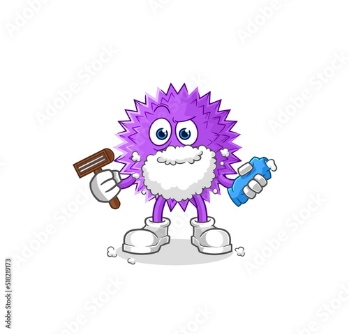 spiky ball shave facial hair vector. cartoon character