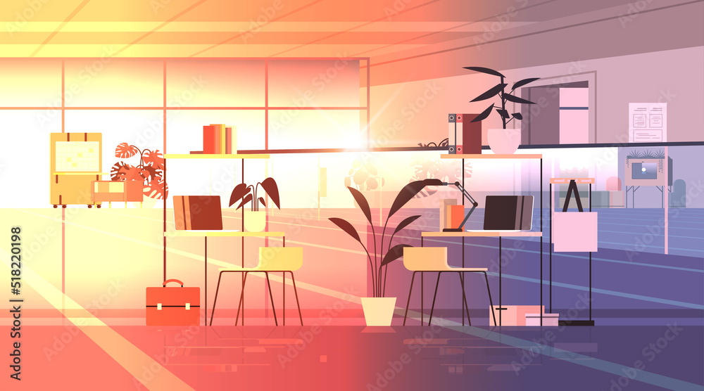 modern business center coworking area office interior empty no people open space cabinet room with furniture