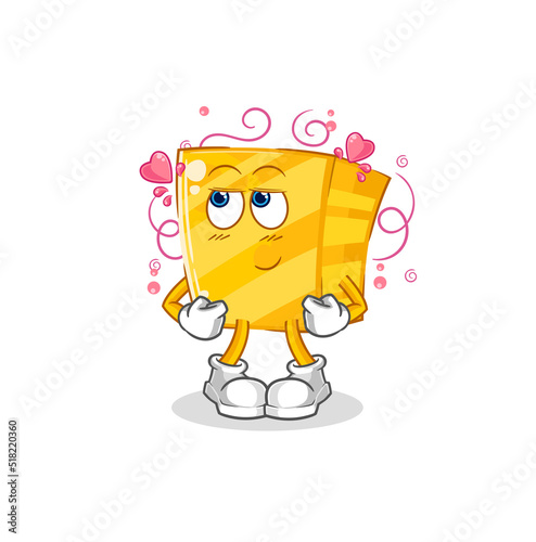 gold shy vector. cartoon character