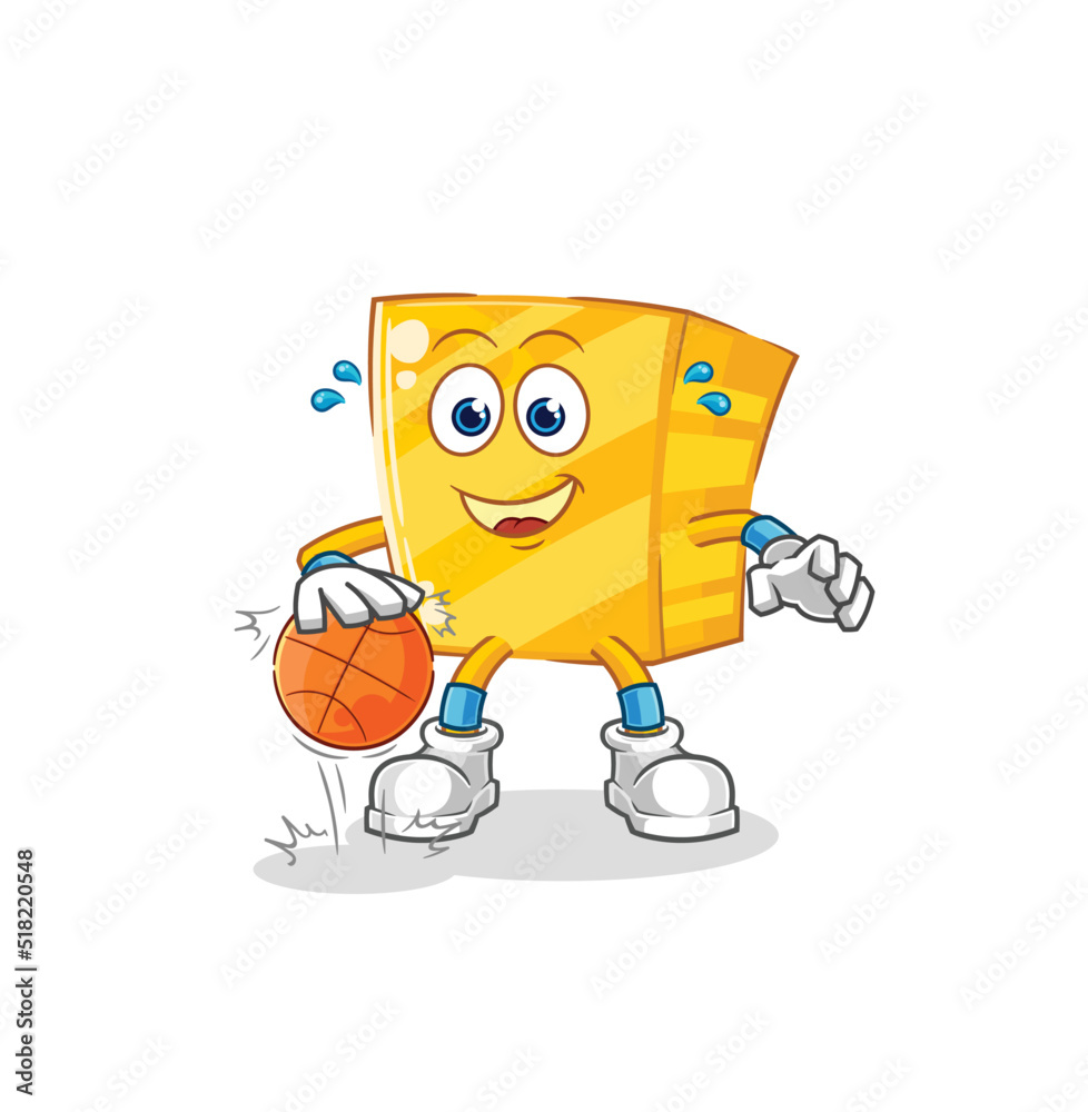 gold dribble basketball character. cartoon mascot vector